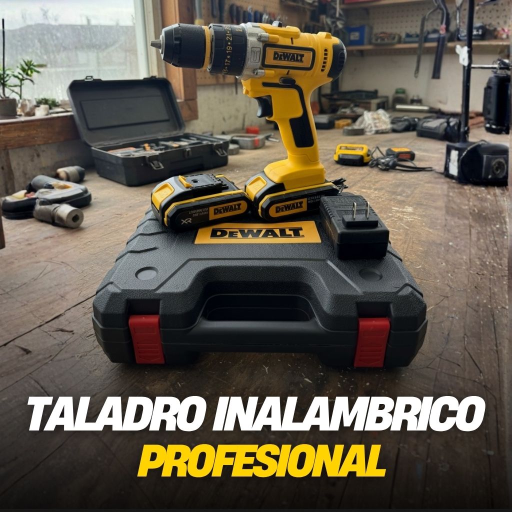 Taladro Inalambrico 48v doble batería + 24 accesorios.