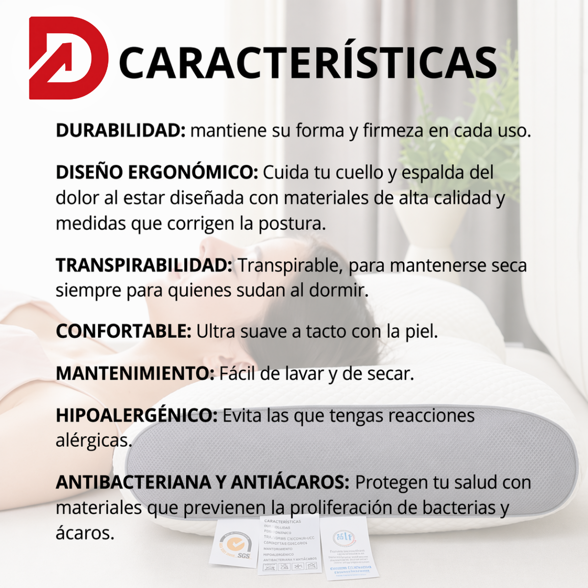 Almohada Cervical 3D Ergonómica | Antidolor de Cuello