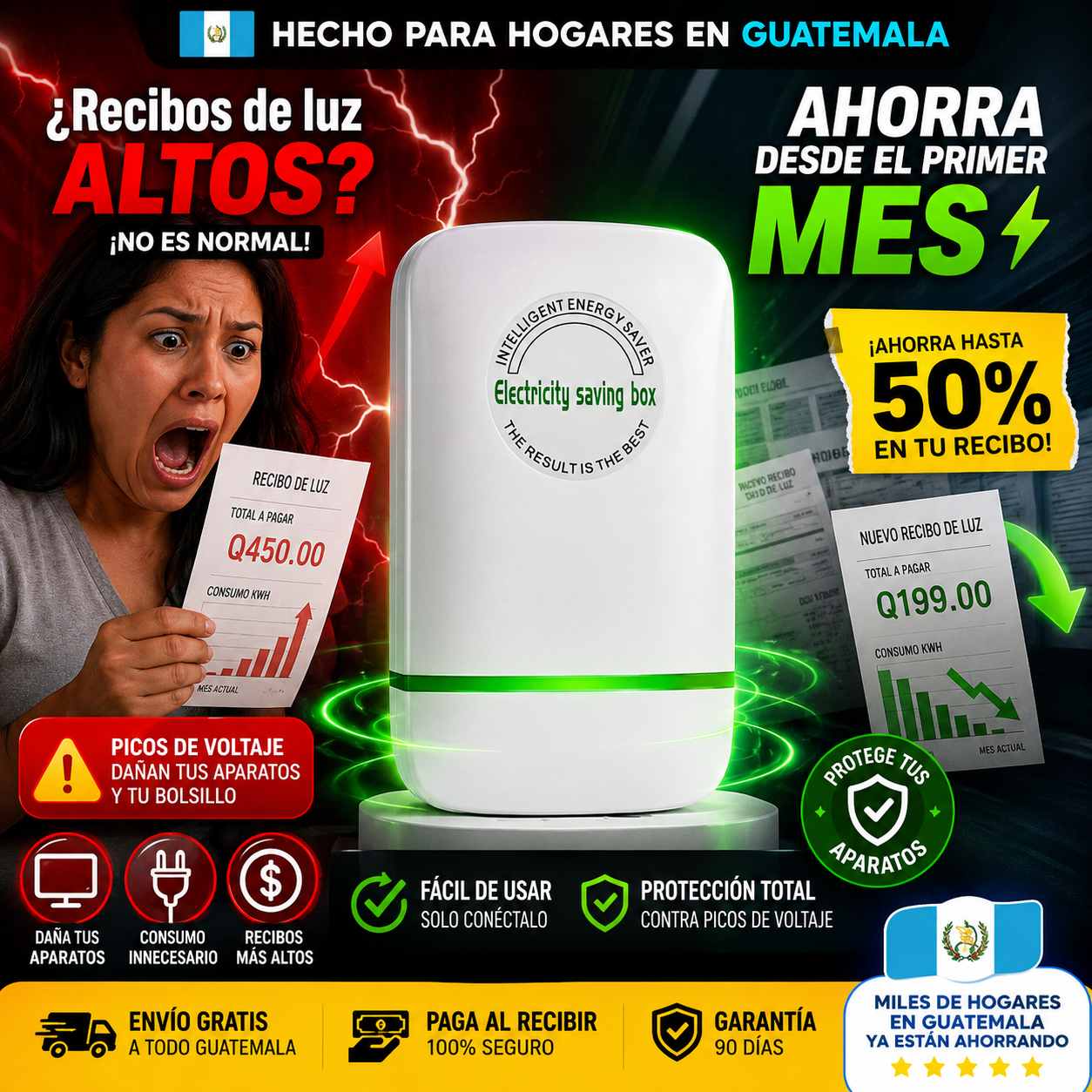 Ahorrador de Energía AHORRALUZ™ | Protege tu Bolsillo y tus Aparatos