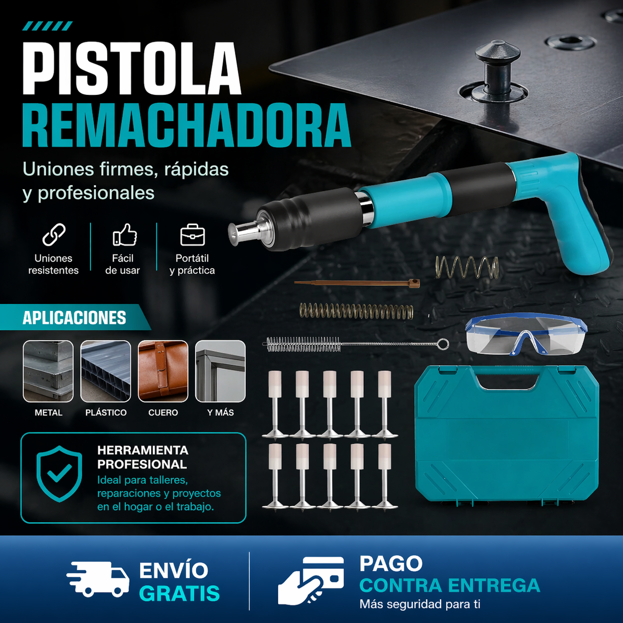 Pistola remachadora Profesional + kit de seguridad de regalo 🎁