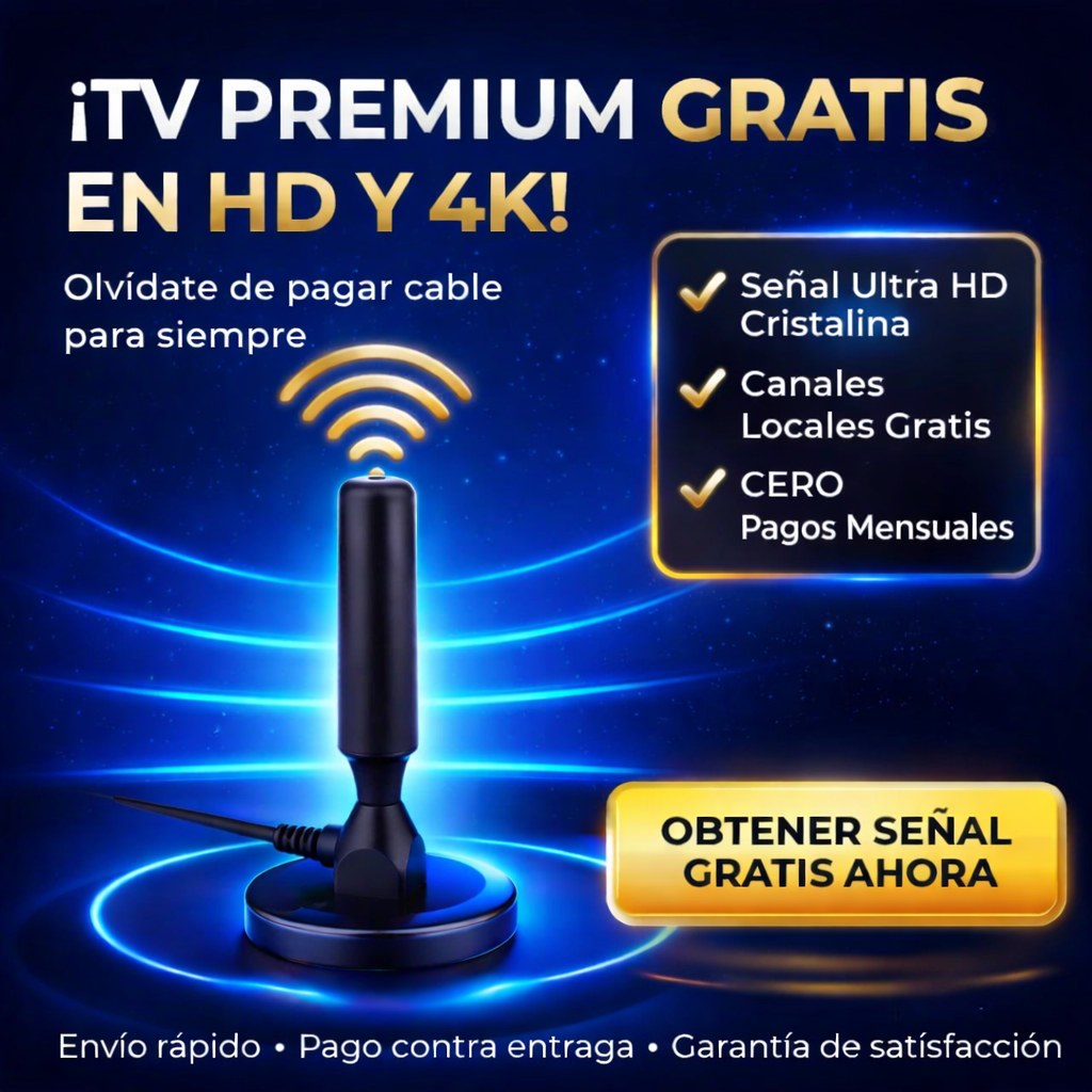 Antena de TV para Smart TV Sin Cable - Más Canales y Cero Facturas Mensuales