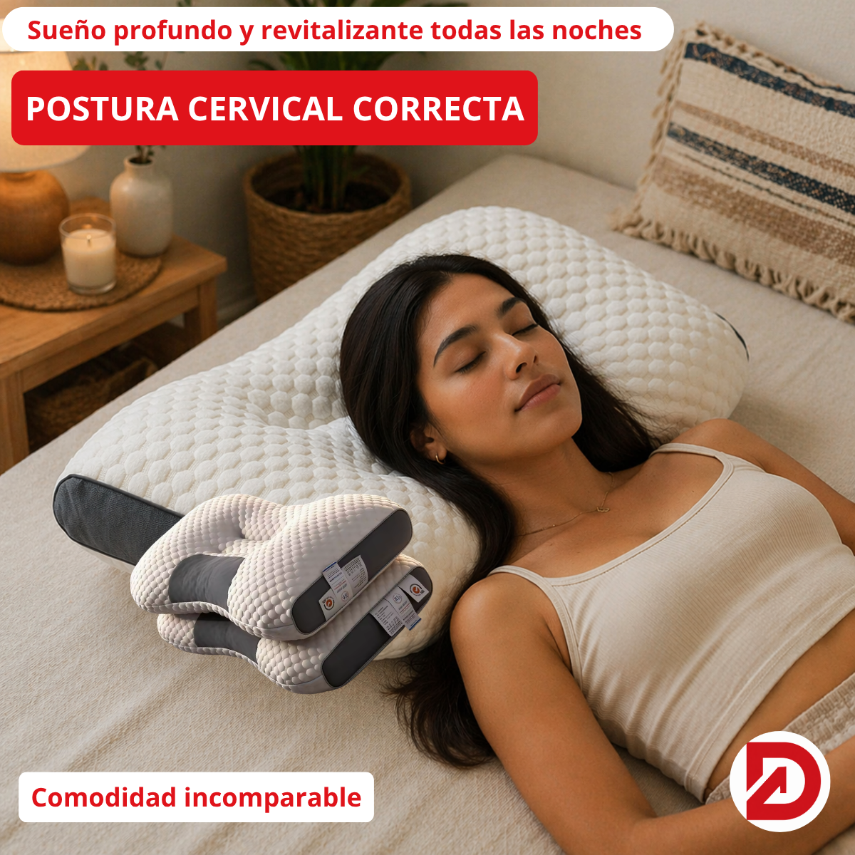 Almohada Cervical 3D Ergonómica | Antidolor de Cuello