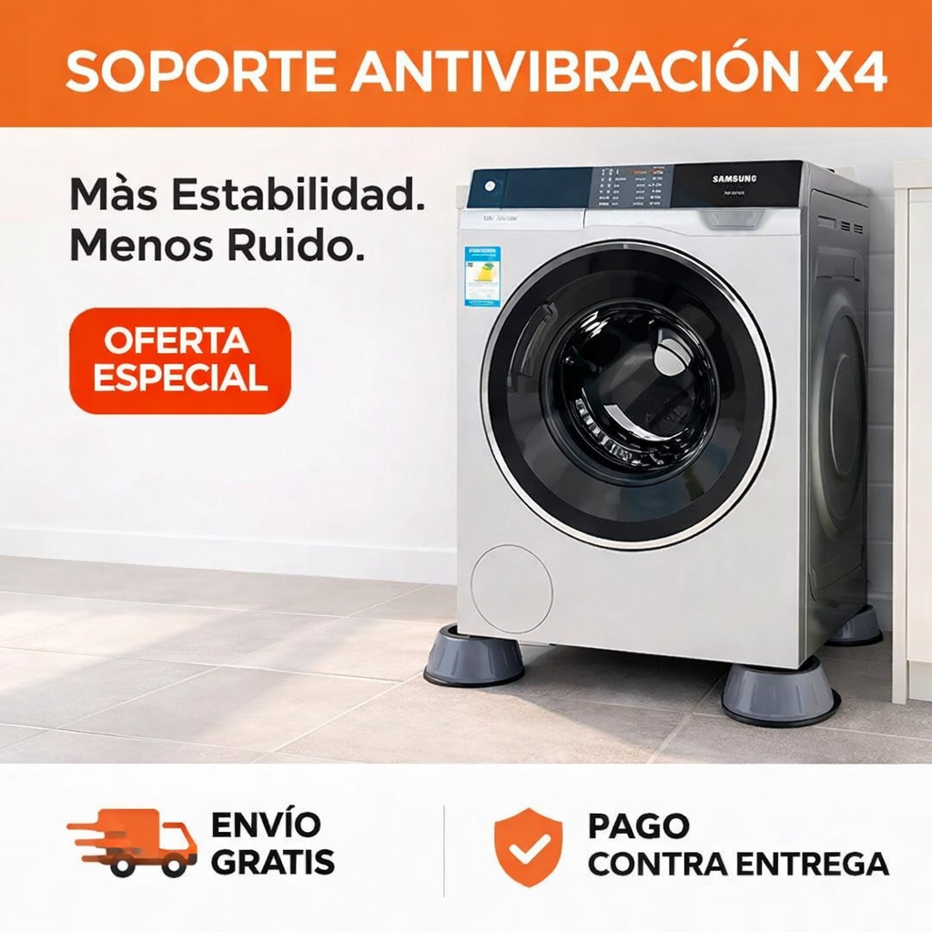 Set x 4 Soportes Antivibración: Evita Desplazamiento y Ruido