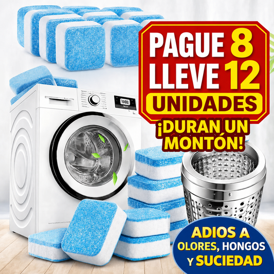 Pide 8 Lleva 12 unidades - Pastilla limpia lavadora