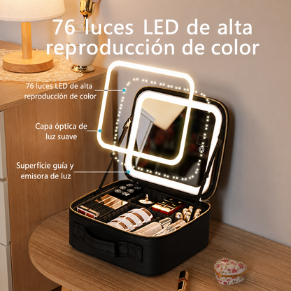 Cosmetiquera Profesional + Luz led 3 Tonos y Espejo 4K