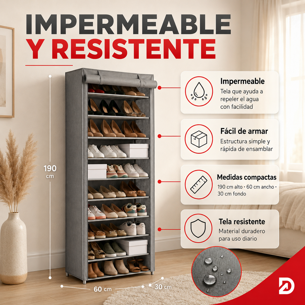 Organizado x10 niveles con Protecto antipolvo + Envío GRATIS
