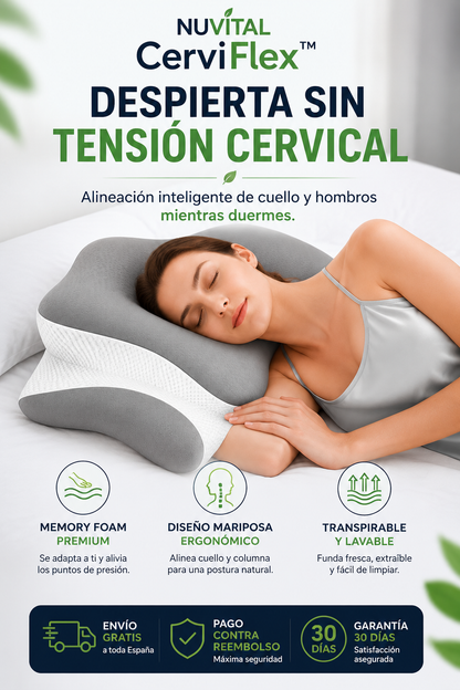 Almohada Cervical | Tecnología Ergonómica 3D y a prueba de Acaros