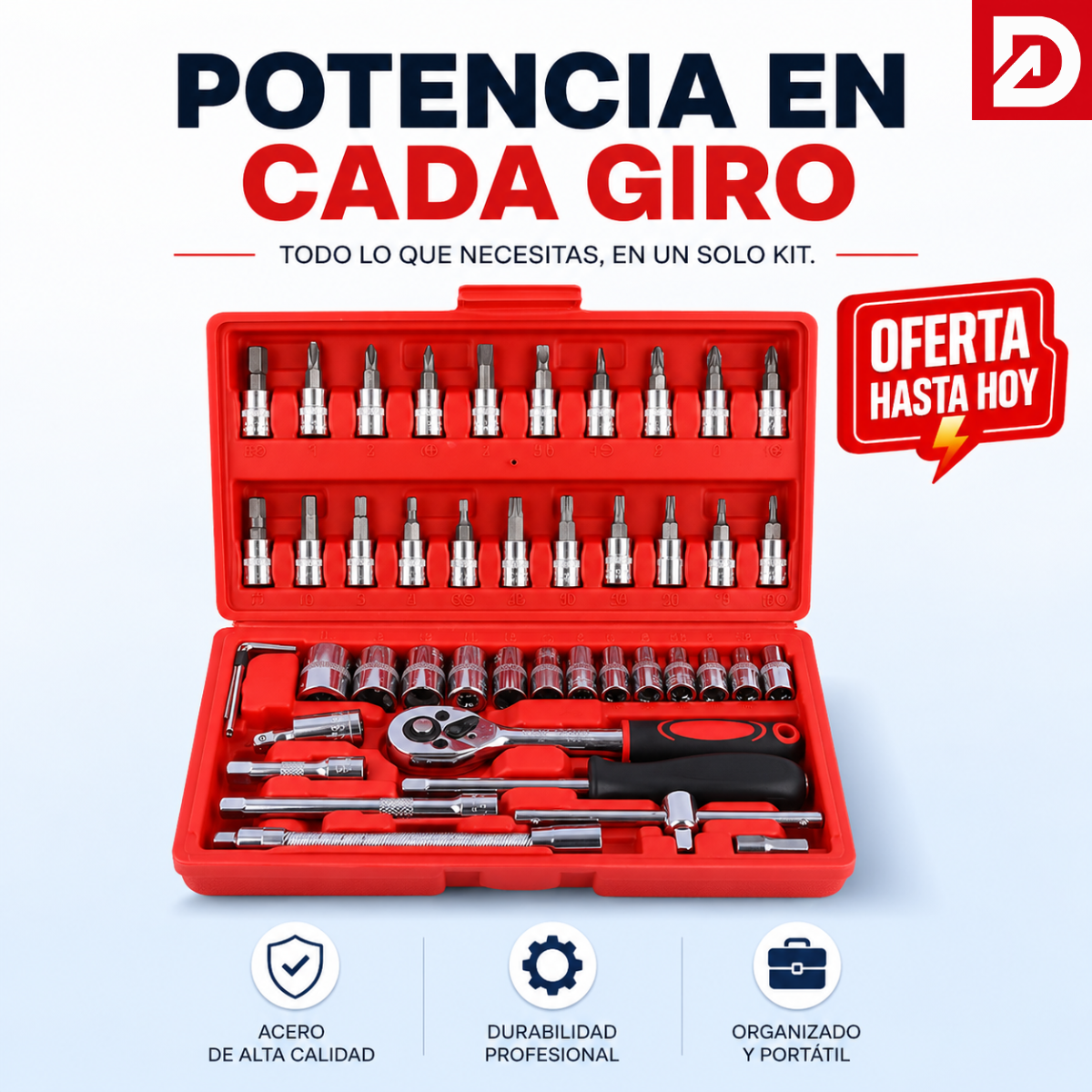 Kit Profesional de Llaves de 46 piezas | Envío Gratis🎁