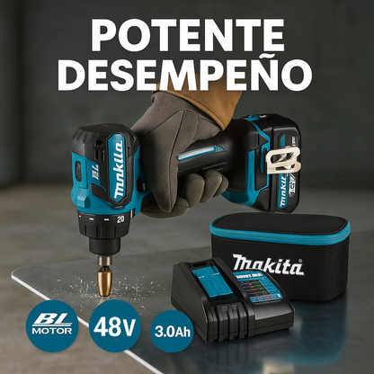 Taladro inalambrico con Percutor +24 accesorios + Batería 48V