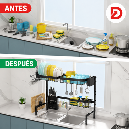 Escurridor de platos en acero inoxidadble - Envita malos olores en tu cocina🦠